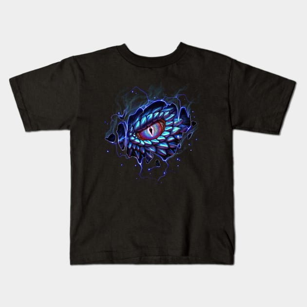 Lightning Dragon Eye Kids T-Shirt by chriskar